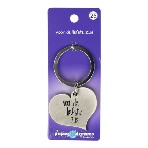 Hart sleutelhanger - Voor de liefste zus