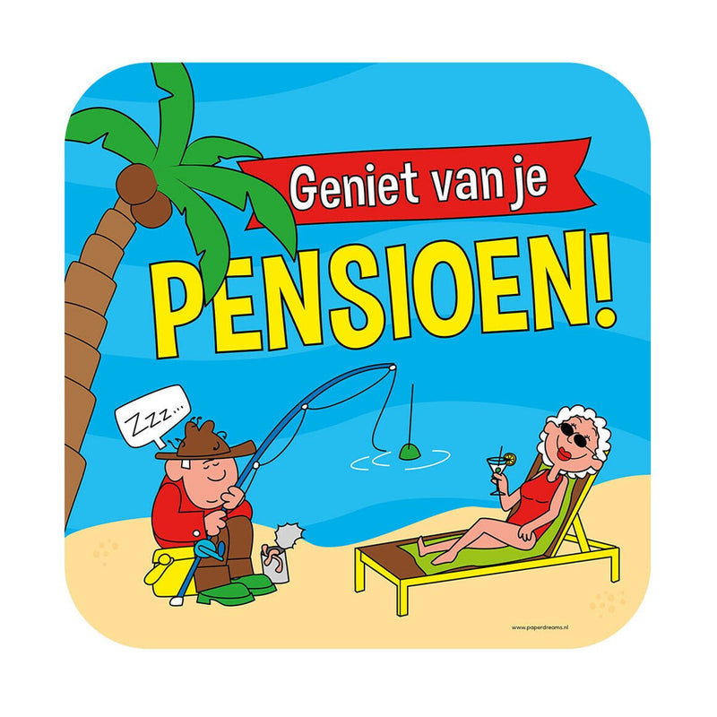 Huldeschild - Pensioen cartoon
