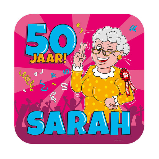 Huldeschild - Sarah cartoon