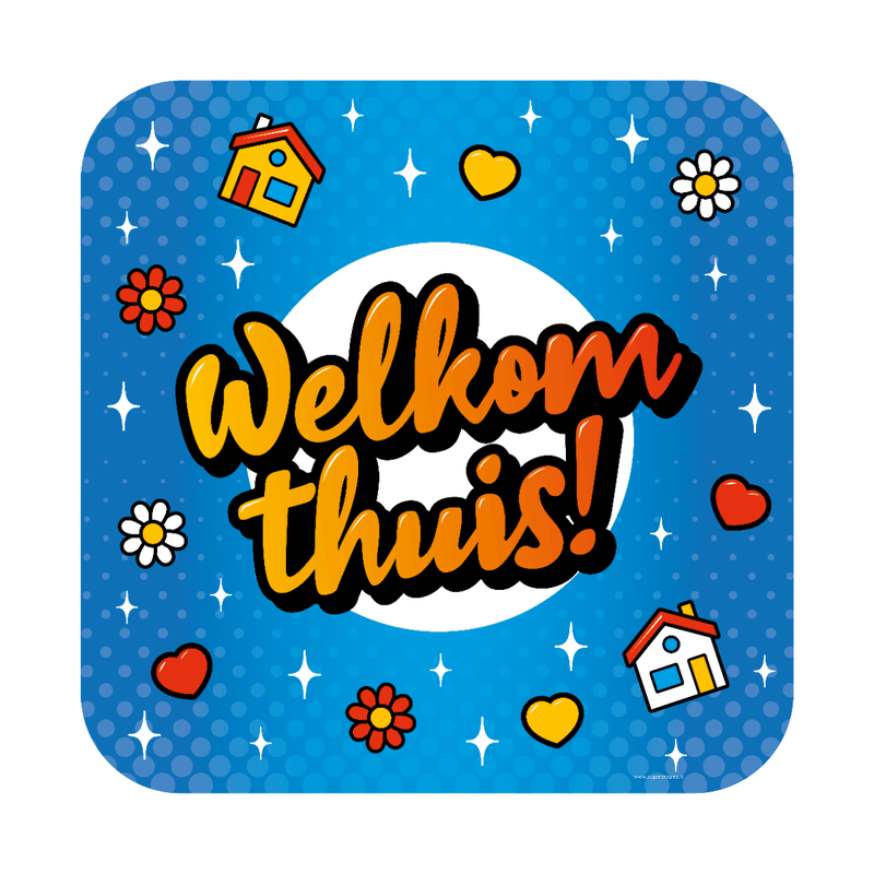Huldeschild - Welkom thuis cartoon