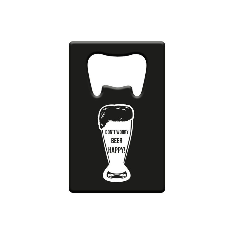 Metalen bieropener - Don't worry beer happy