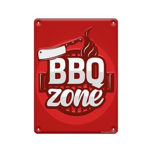 Metalen tekstbord - BBQ zone
