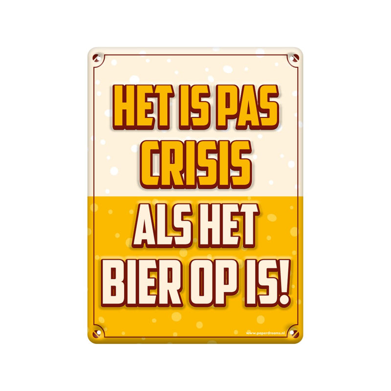Metalen tekstbord - Crisis