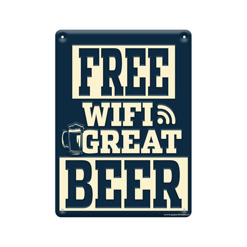 Metalen tekstbord - Free wifi