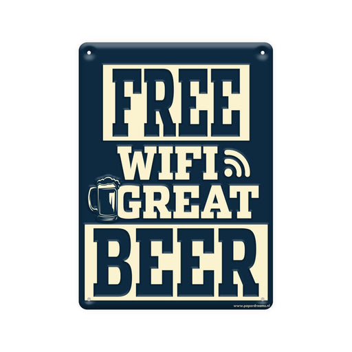 Metalen tekstbord - Free wifi