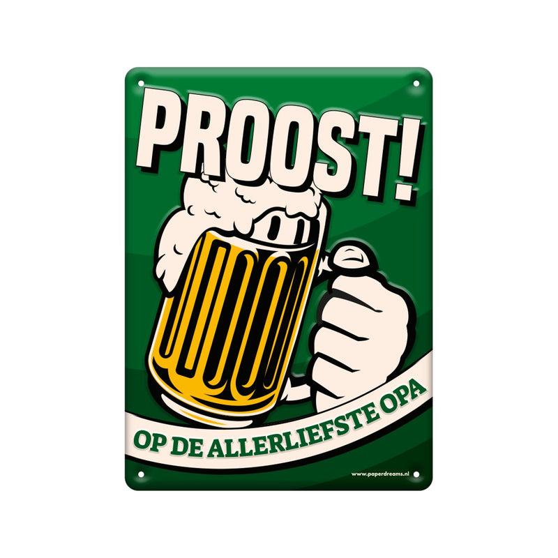 Metalen tekstbord - Opa