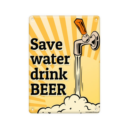 Metalen tekstbord - Save water