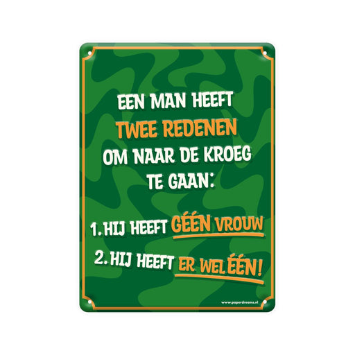 Metalen tekstbord - Twee redenen