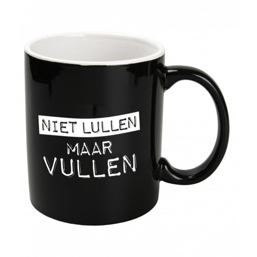 Mok Black & White - Niet lullen maar vullen