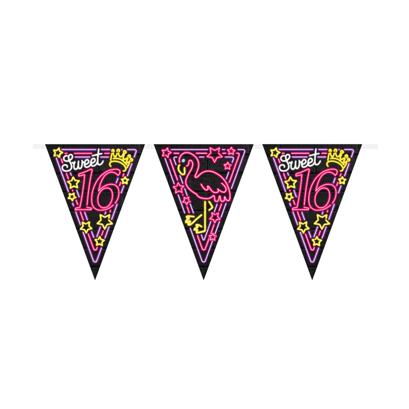 Neon vlaggenlijn - Sweet 16