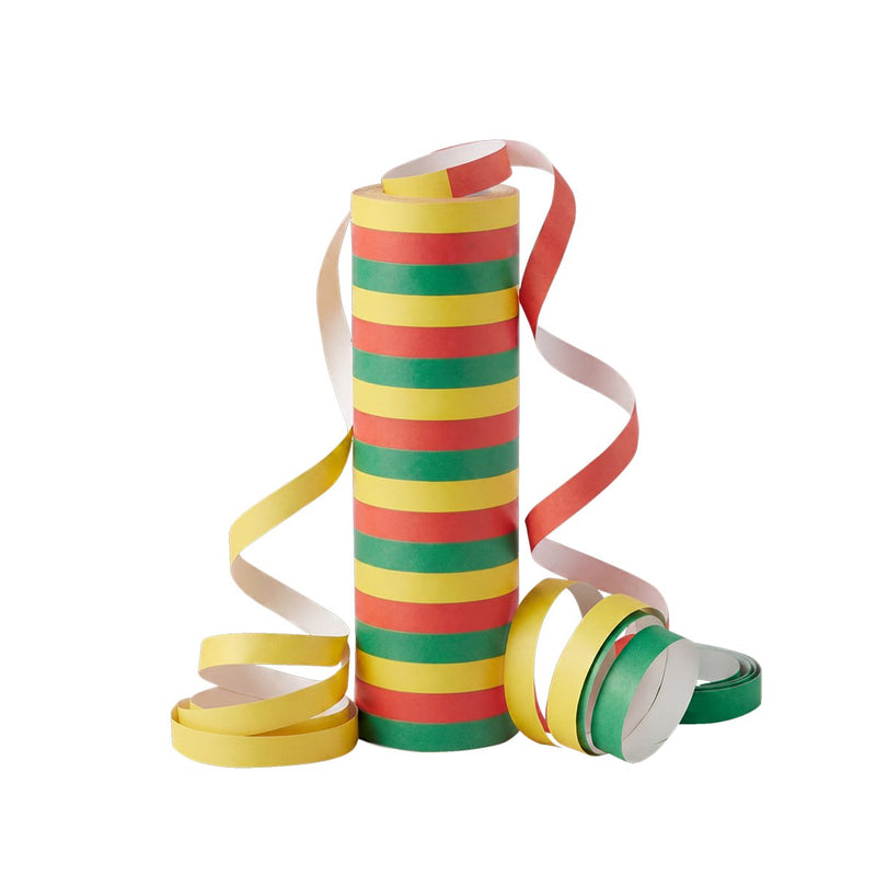 Serpentines (3 stuks) - rood geel groen Paper