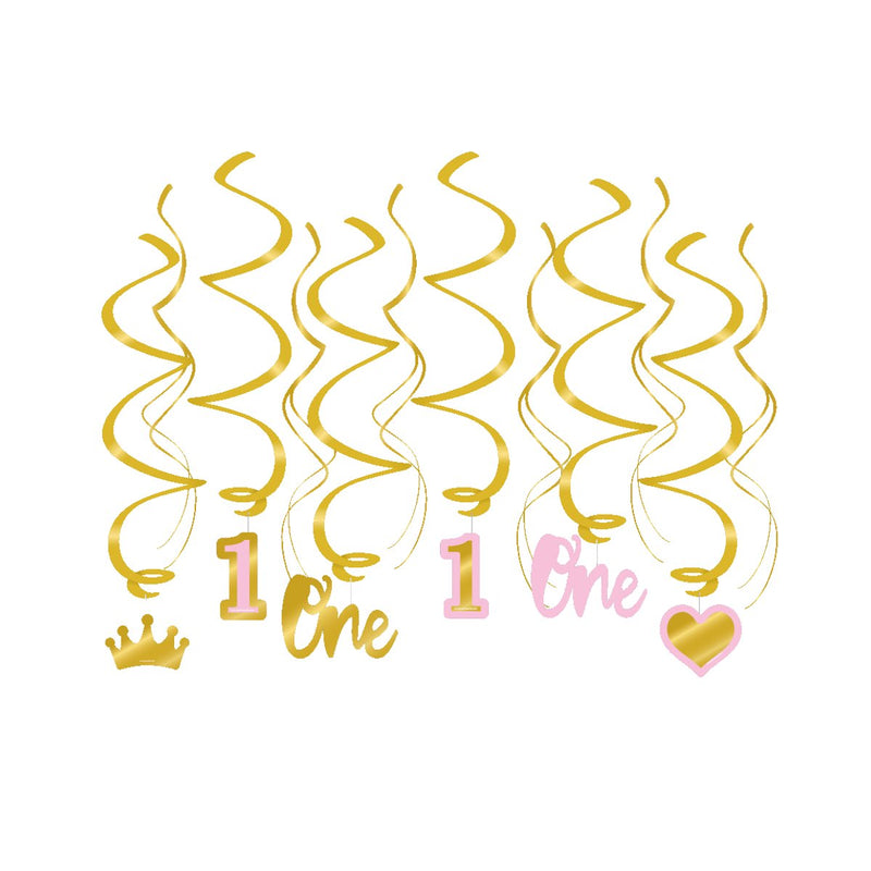 Swirl decoratie - First birthday girl