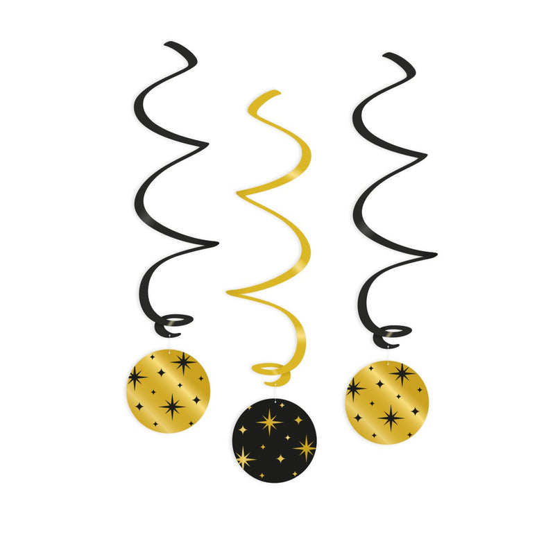 Swirl decoratie goud/zwart - Stars