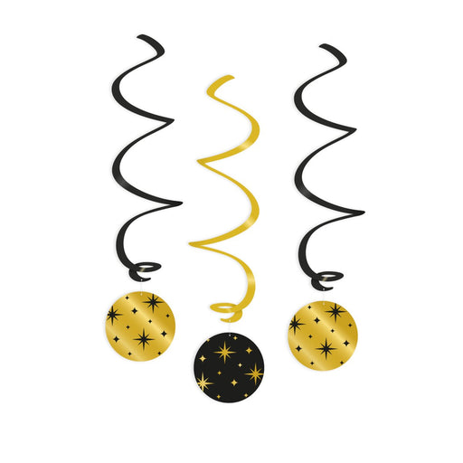 Swirl decoratie goud/zwart - Stars