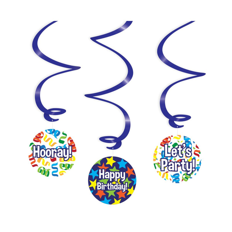 Swirl decoratie - Happy birthday cartoon