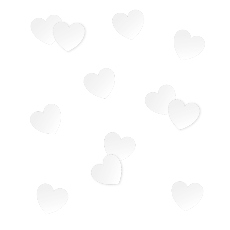 Tafelconfetti - wit heart