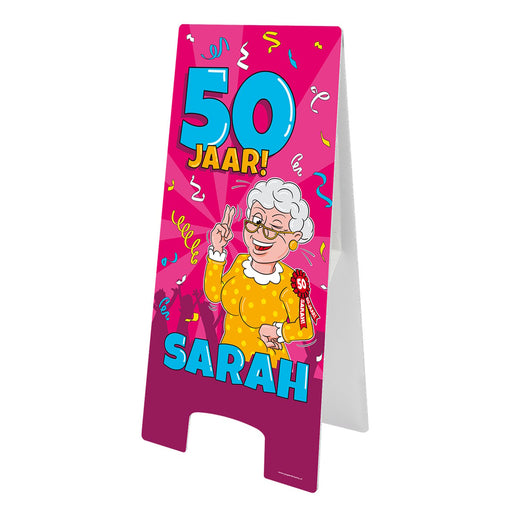 Waarschuwingsbord - Sarah cartoon