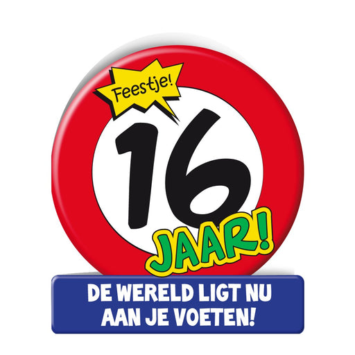 Wenskaart - 16 jaar verkeersbord