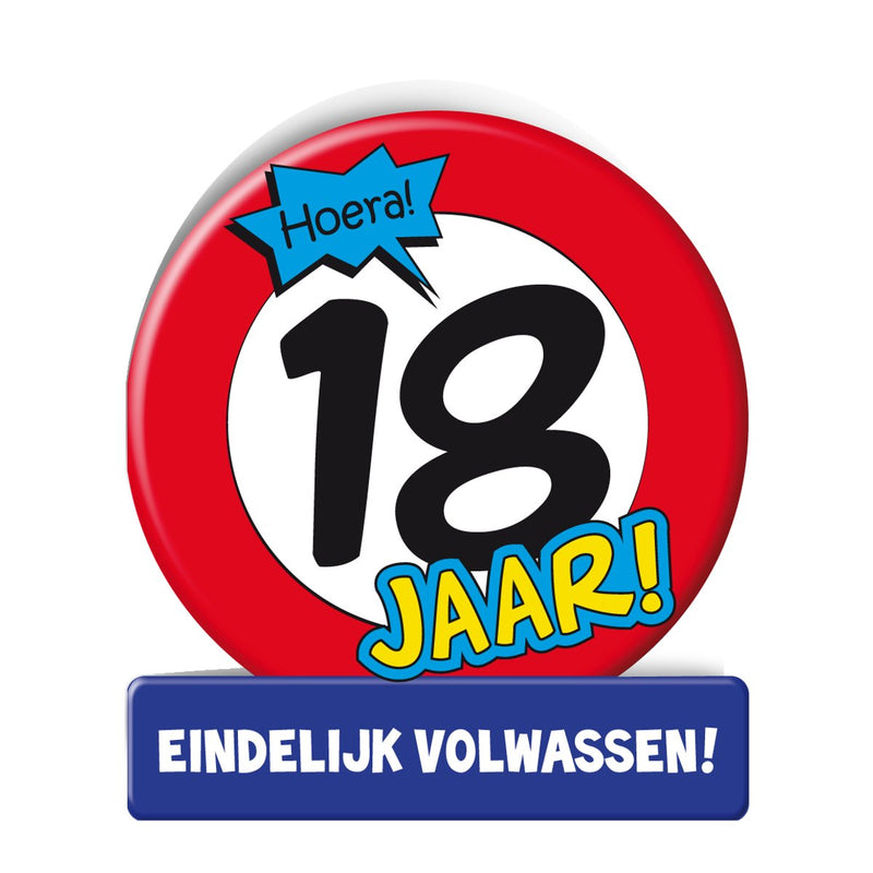 Wenskaart - 18 jaar verkeersbord