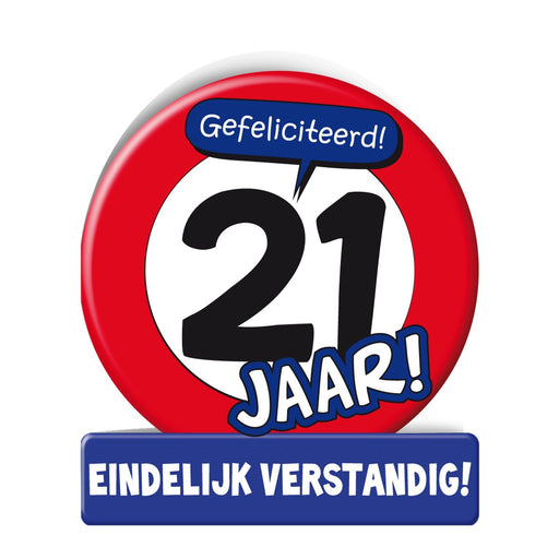 Wenskaart - 21 jaar verkeersbord