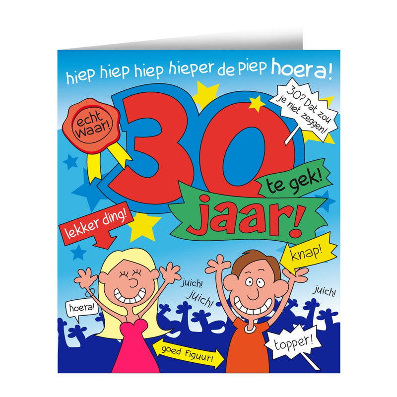 Wenskaart - 30 jaar cartoon