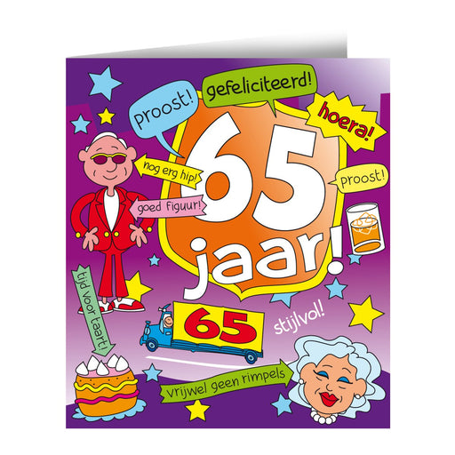 Wenskaart - 65 jaar cartoon