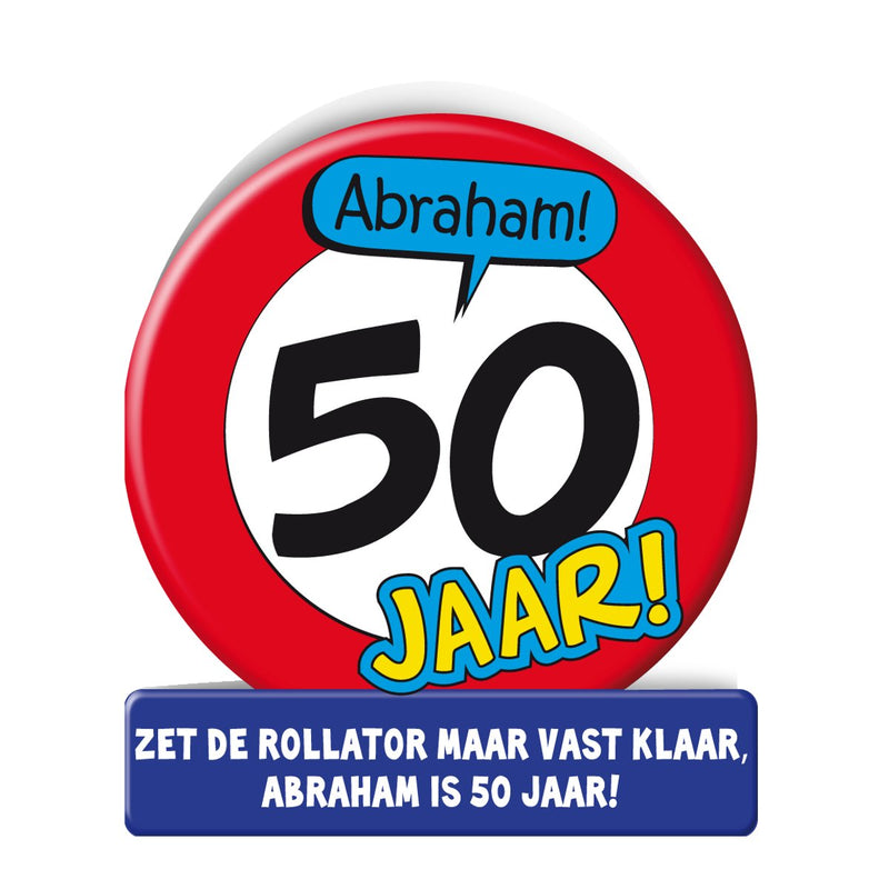Wenskaart - Abraham verkeersbord