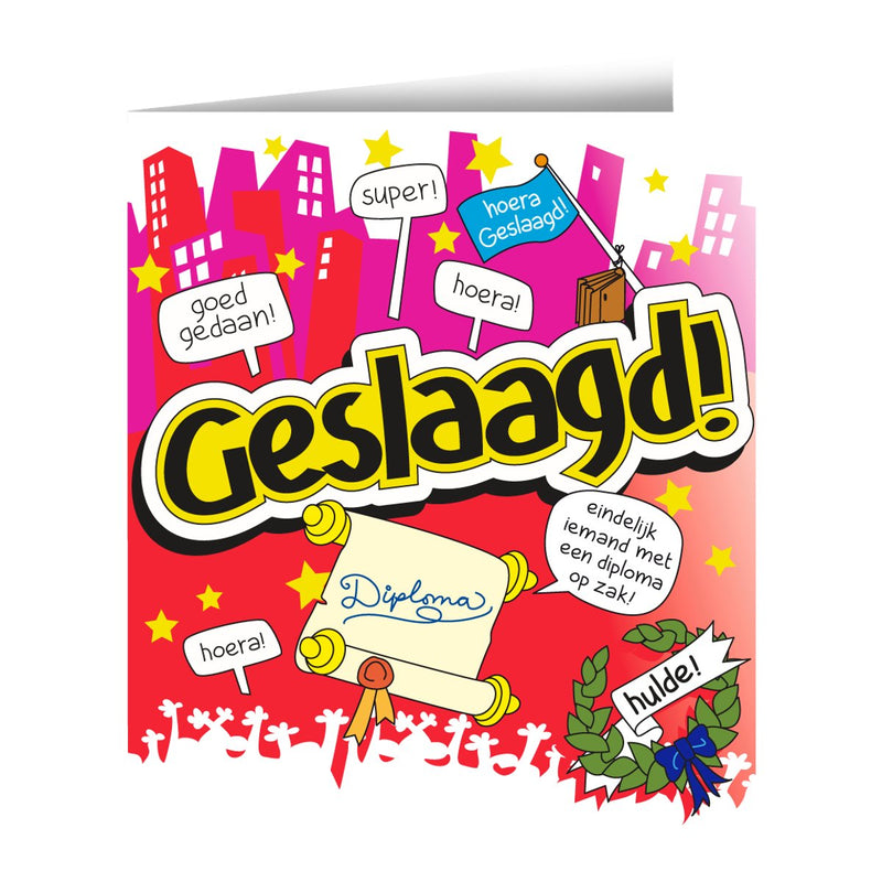 Wenskaart - Geslaagd cartoon