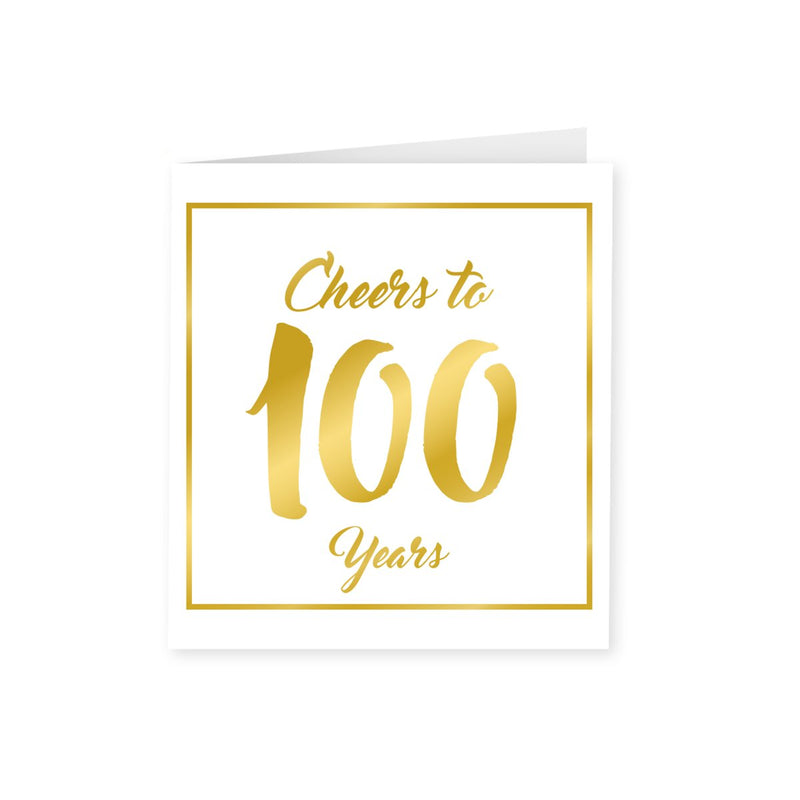 Wenskaart goud/wit - 100 jaar