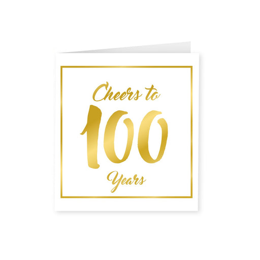 Wenskaart goud/wit - 100 jaar