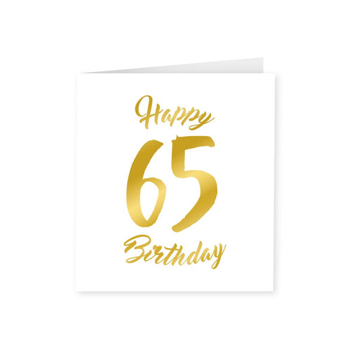Wenskaart goud/wit - 65 jaar