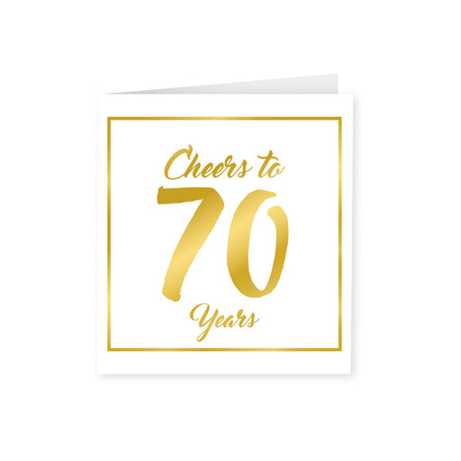Wenskaart goud/wit - 70 jaar