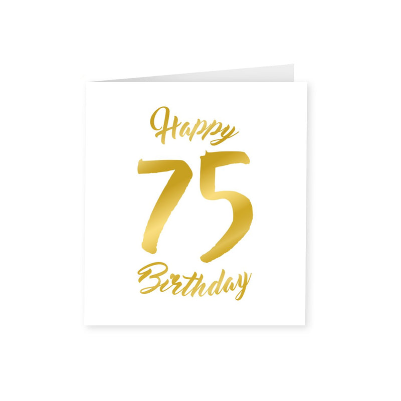Wenskaart goud/wit - 75 jaar