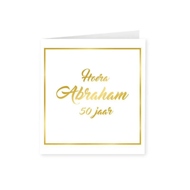 Wenskaart goud/wit - Abraham 50