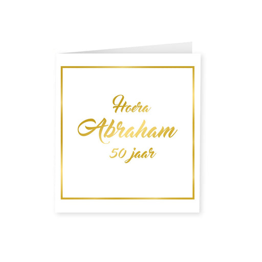 Wenskaart goud/wit - Abraham 50