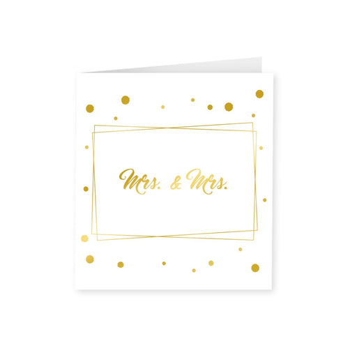 Wenskaart goud/wit - Mrs. & Mrs.