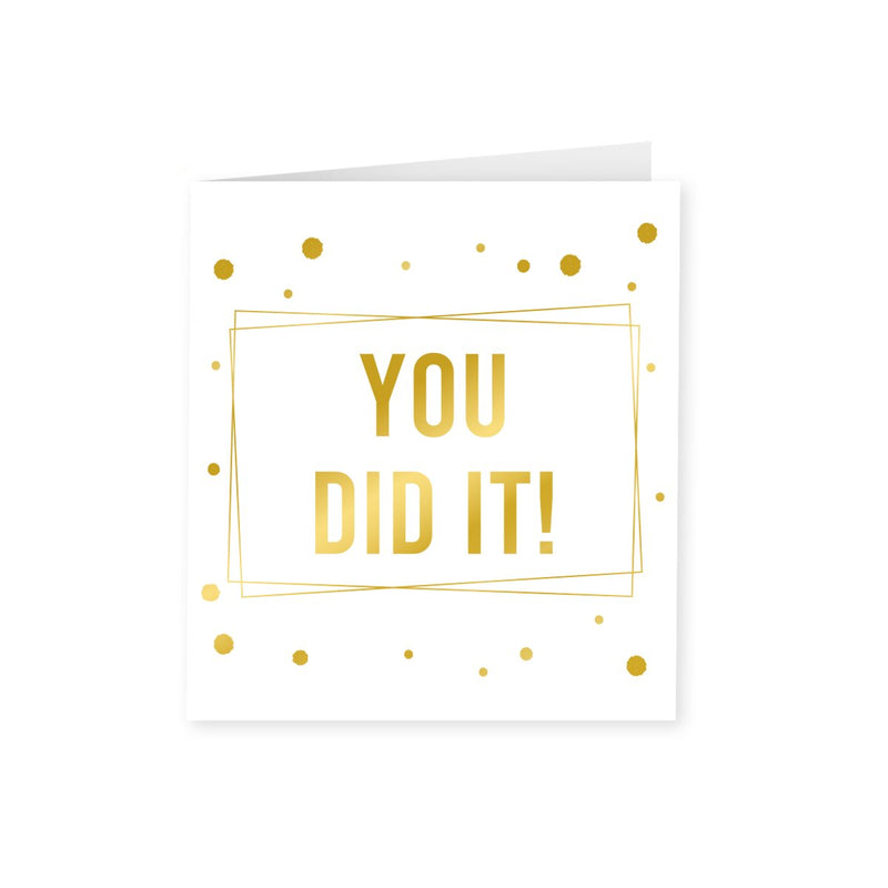 Wenskaart goud/wit - You did it