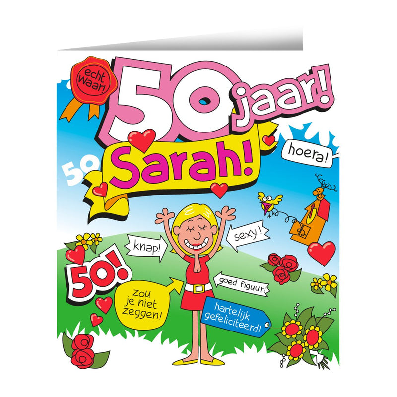 Wenskaart - Sarah cartoon