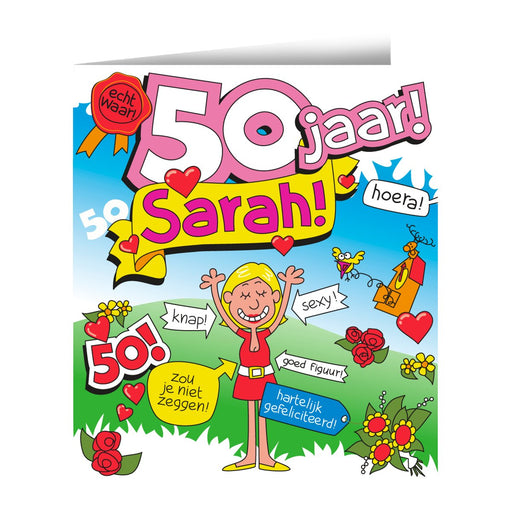 Wenskaart - Sarah cartoon
