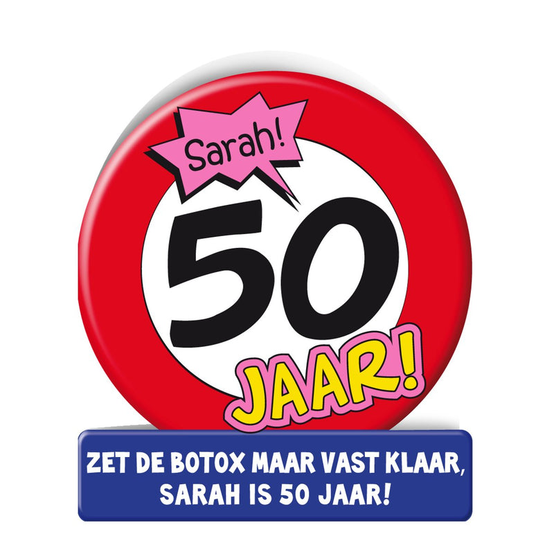 Wenskaart - Sarah verkeersbord