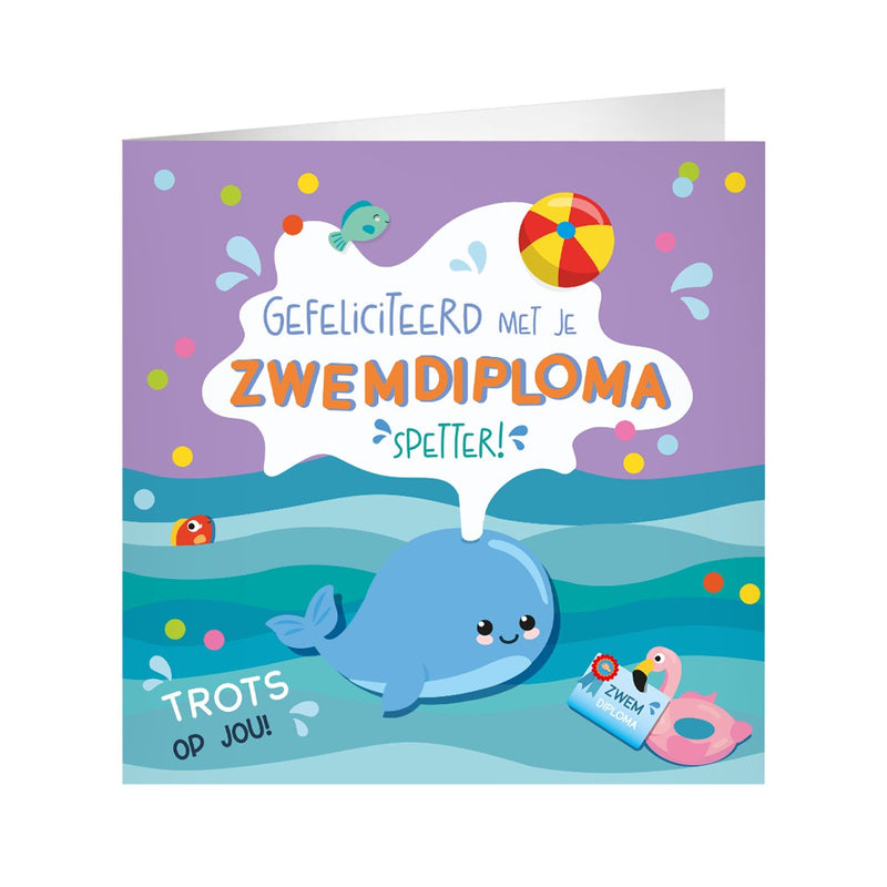 XL wenskaart - Zwemdiploma