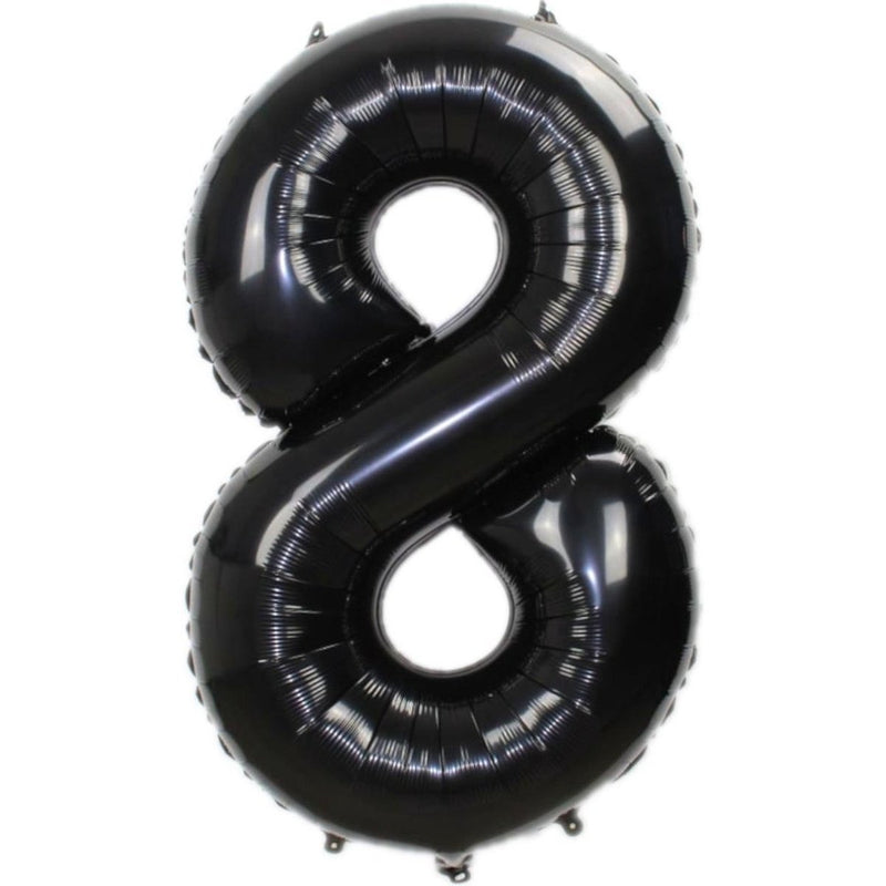 Folie Cijferballon 8 Zwart 86 cm