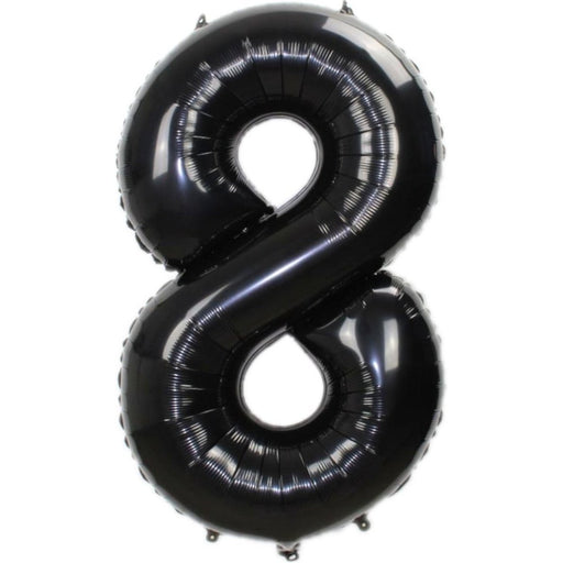 Folie Cijferballon 8 Zwart 86 cm
