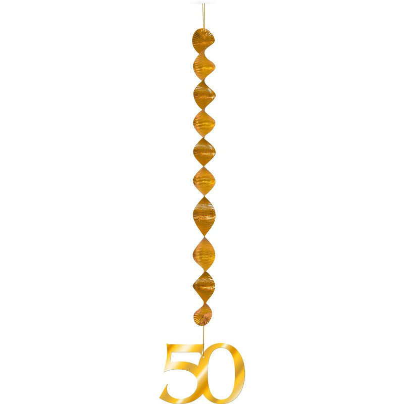 Swirl Hangdecoratie 50 Jaar Goud – 3 Stuks
