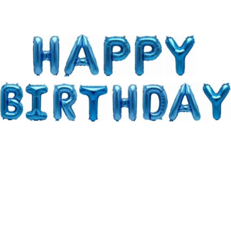 Folieballon Happy Birthday Blauw 36 cm