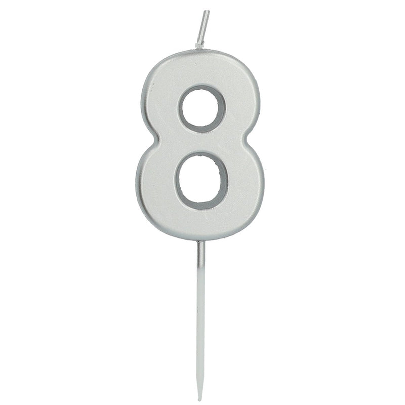 Cijferkaars 8 Zilver – 5 cm
