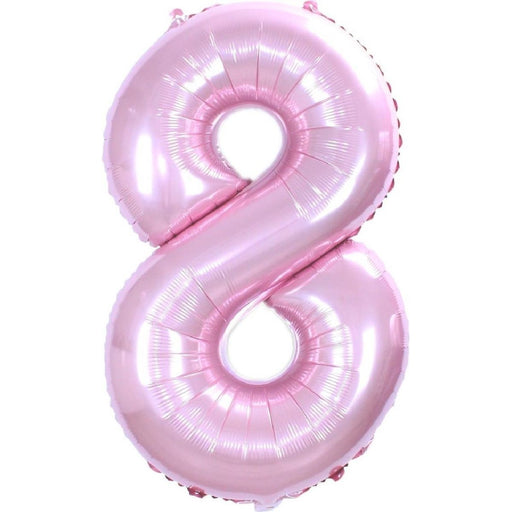 Cijferballon 8 roze - 36 cm