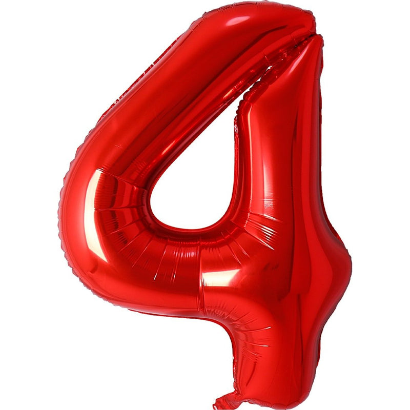 Folie Cijferballon 4 Rood – 70 cm