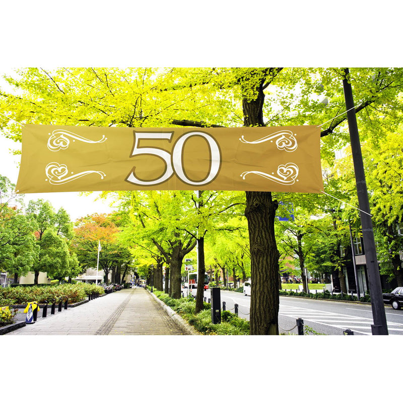 Feestbanner 50 Jaar Jubileum Goud