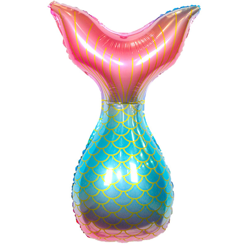 Folieballon Zeemeerminstaart Roze/Blauw - 46 x 86 cm